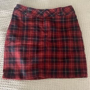 Red plaid dickies skirt